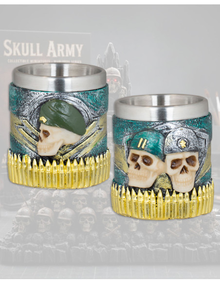Tole10 Skull Army Resin Shot Glass,...