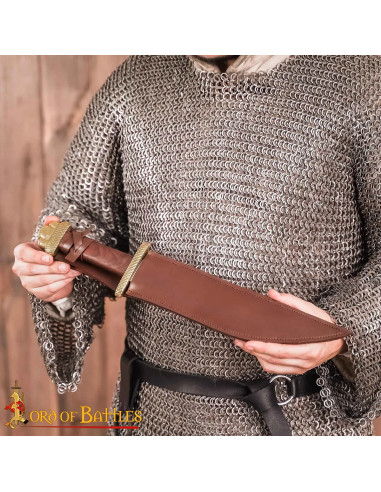 Viking Seax Knife with Leather Sheath