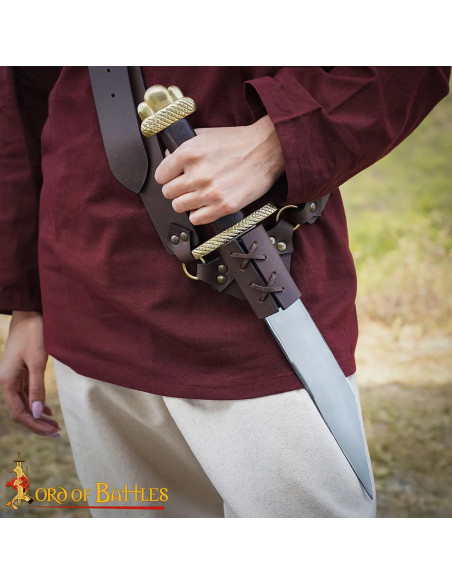 Viking Seax Knife with Leather Sheath