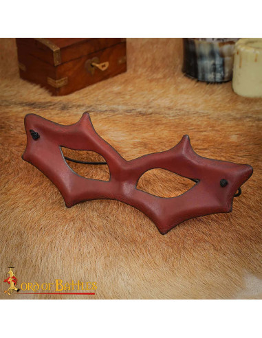 Brown Leather Half Mask for LARP