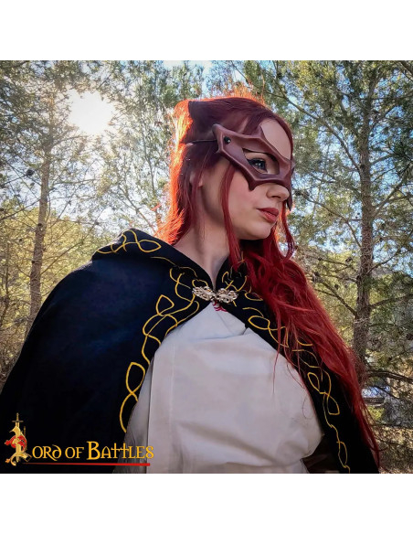 Brown Leather Half Mask for LARP