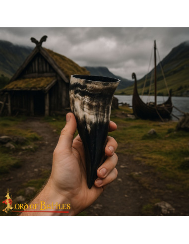 Natural Viking Drinking Horn, Polished Finish (150 ml.)