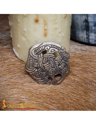 Viking Belt Decoration in Antique-Finished Brass