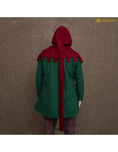 Liripipe Wool Medieval Gugel in Red