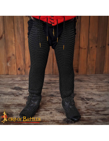 Blackened Steel Chainmail Pants, Gauge 16