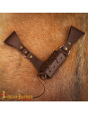 Adjustable Medieval Leather Sword Belt in Brown