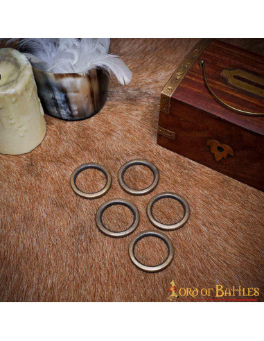 Pack of 5 Medieval Ring-Shaped Brass Belt Buckles