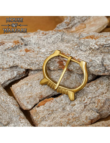 Medieval Buckle in Polished Brass for Belt