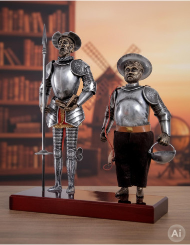 Figure Don Quixote and Sancho Panza, 42 cms.