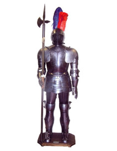 Medieval armor with halberd