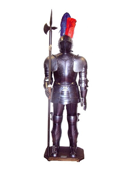 Medieval armor with halberd