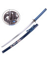 Ornamental Katana with Steel Blade, Blue Dragon Scabbard