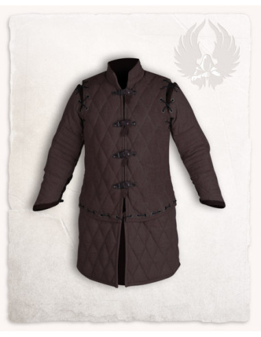 Arthur Model Medieval Padded Gambeson, Brown