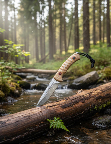 Full Tang Muela Knife with Desert Micarta Handle and Kydex Sheath