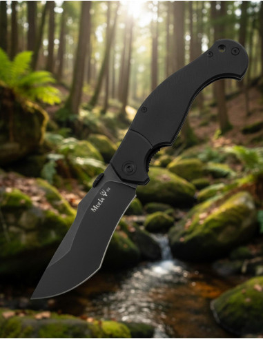 Black D2 G10 Tactical Knife 102mm Stonewash