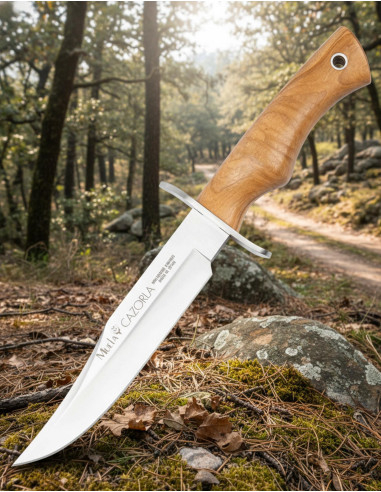 Mountain Knife with Olive Wood Handle and Stainless Steel Guard