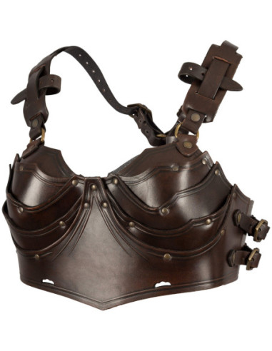 Medieval Leather Corset Model Lilith, Brown Color