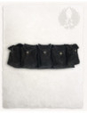 Medieval Suede Belt with 5 Pockets, Black