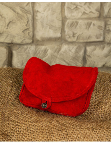 Medieval Suede Belt Bag, Red