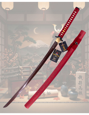 Functional Kuro Kami Katana Model Benibana, Crimson Flower
