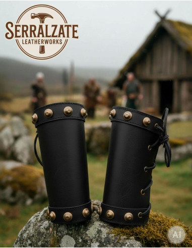 Leather Viking Wristbands with Studs