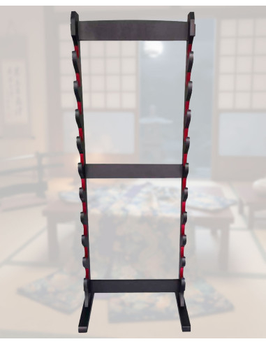 10 Sword Stand, Black Wood