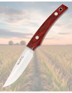 Muela Full-Tang Knife with Coral Pressed Wood Handles