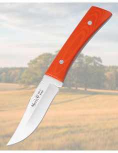 Full-tang knife Muela with orange micarta handles