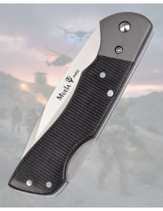 Muela 440C Black Micarta Lock Back Knife with Sheath 2