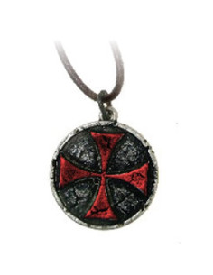 Red Templar Cross Pendant (3.3 cms.)