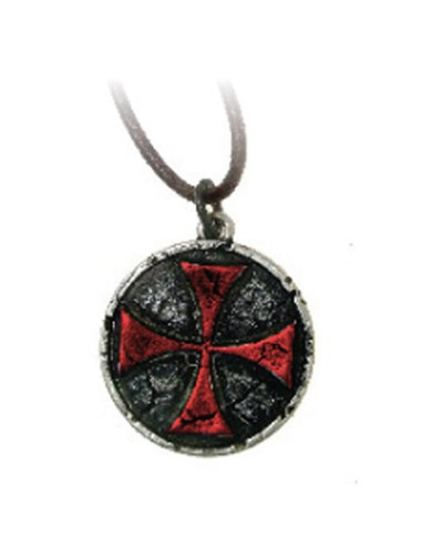 Red Templar Cross Pendant (3.3 cms.)