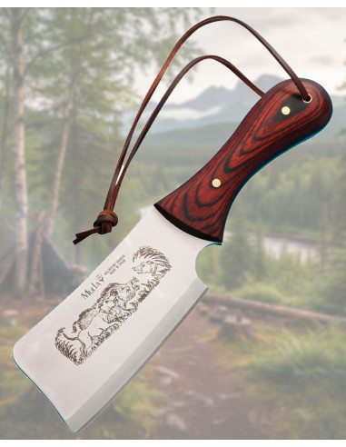 Muela Axe with Coral Pressed Wood Handle and Sheath