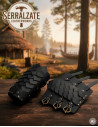 Adjustable Black Leather Scaled Warrior Bracers