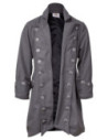Captain Chad Buccaneer Wool Pirate Coat in Gray