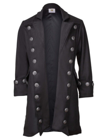 Pirate Coat in Wool Model Captain Chad Buccaneer, Black