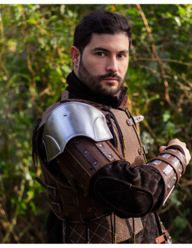 Strigo Model Medieval Shoulder Guards in Polished Steel