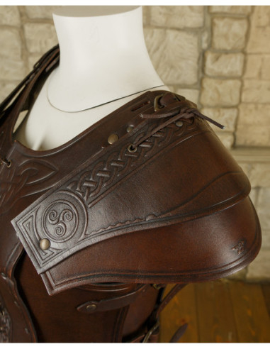 Hombreras medievales modelo Artemis Deluxe, color marrón