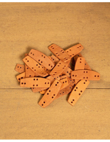 Pack of 25 Leather Plates for Lamellar Armor, Brown