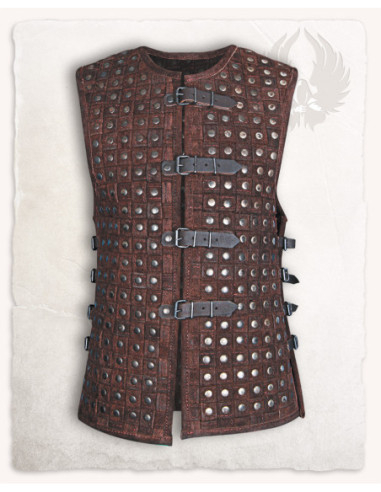 Robert Medieval Leather Brigandine Vest, Brown