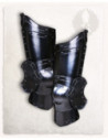 Balthasar Medieval Greaves, Blackened Finish