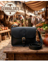 Medieval Leather Bag for Reenactors, Black