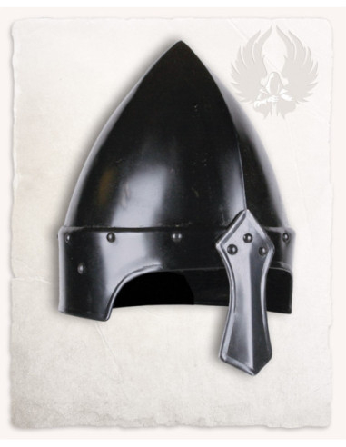 Eindal Model Norman Helmet with Nasal, Blackened Steel