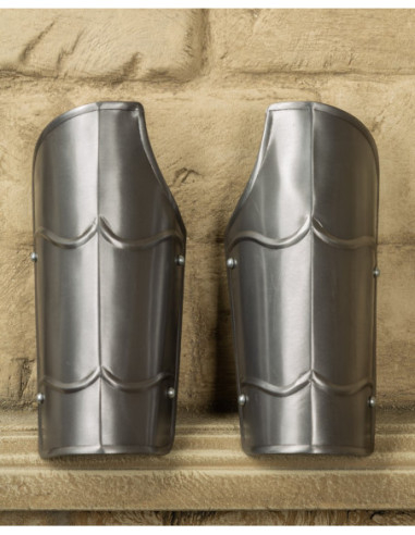 Medieval Polished Steel Bracers, Lambert Model