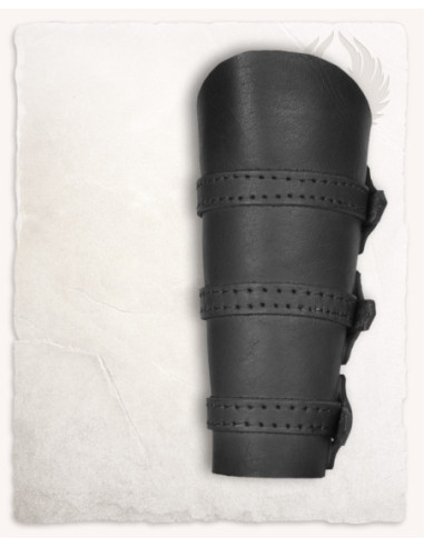 Black Leather Medieval Bracelets, Simon Model