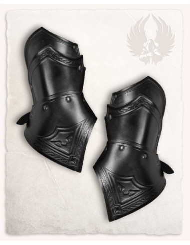 Sulla Model Black Leather Medieval Gloves