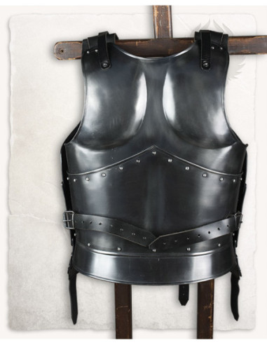 Medieval Breastplate with Blackened Steel Gorget, Ortwin Model
