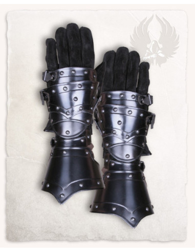 Medieval Blackened Steel Bracelets, Balthasar Model