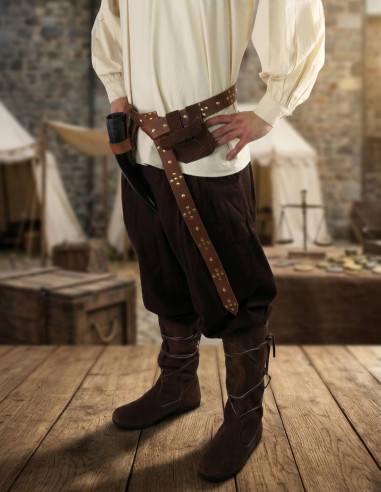 Eckart wide capri pants, brown color