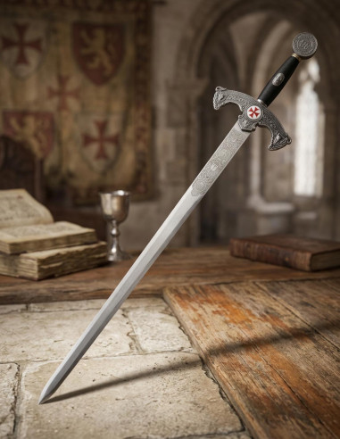 Rustic Templar sword, decorated