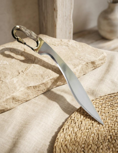 Decorative handmade Iberian falcata with scabbard, blade...